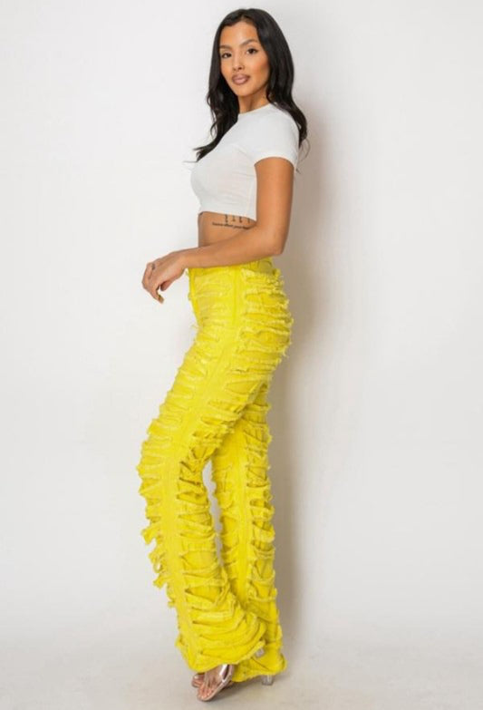 High rise yellow Jeans